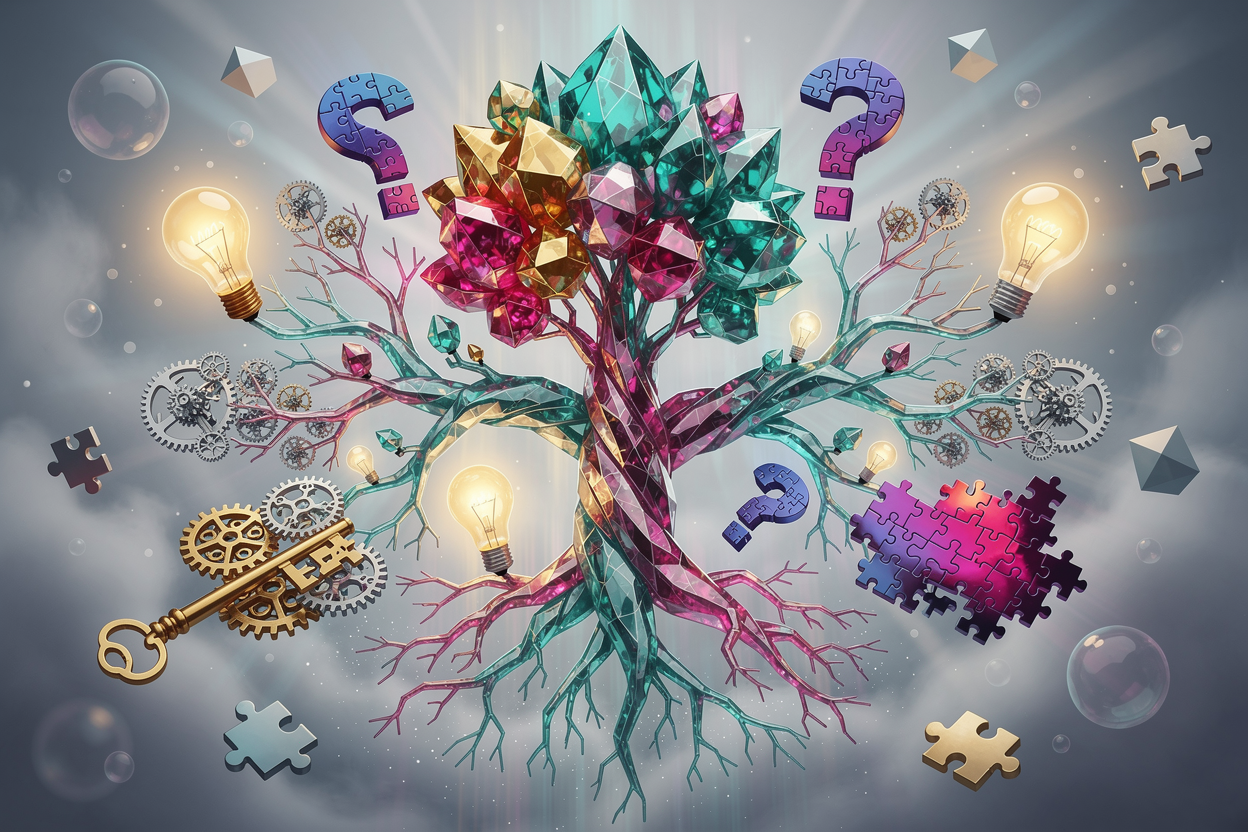 Концептуальное изображение выбора и решений в абстрактной среде.